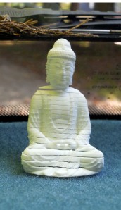 My husband made this 3d printed slinky Buddha for the dashboard. Namaste! 